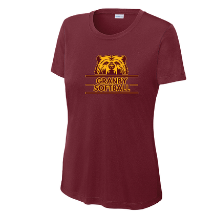 Granby Softball: WOMENS Moisture Tee Full Front Logo #1