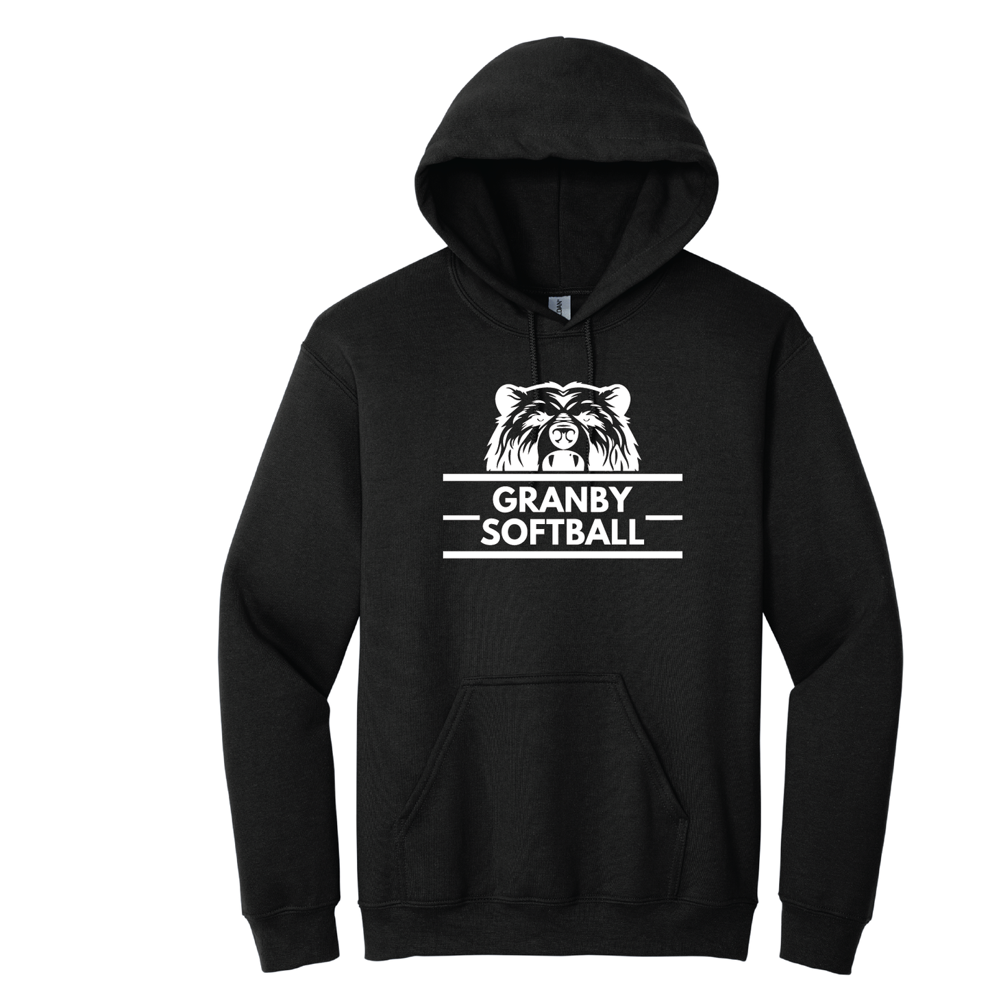 Granby Softball: Gildan 50/50 Lightweight Hoody White Logo