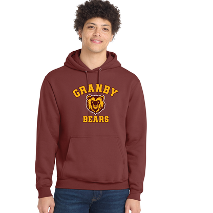 Granby Bears PTO: Youth & Adult Port & Co™ Core Fleece Pullover Hooded Sweatshirt. PC78H