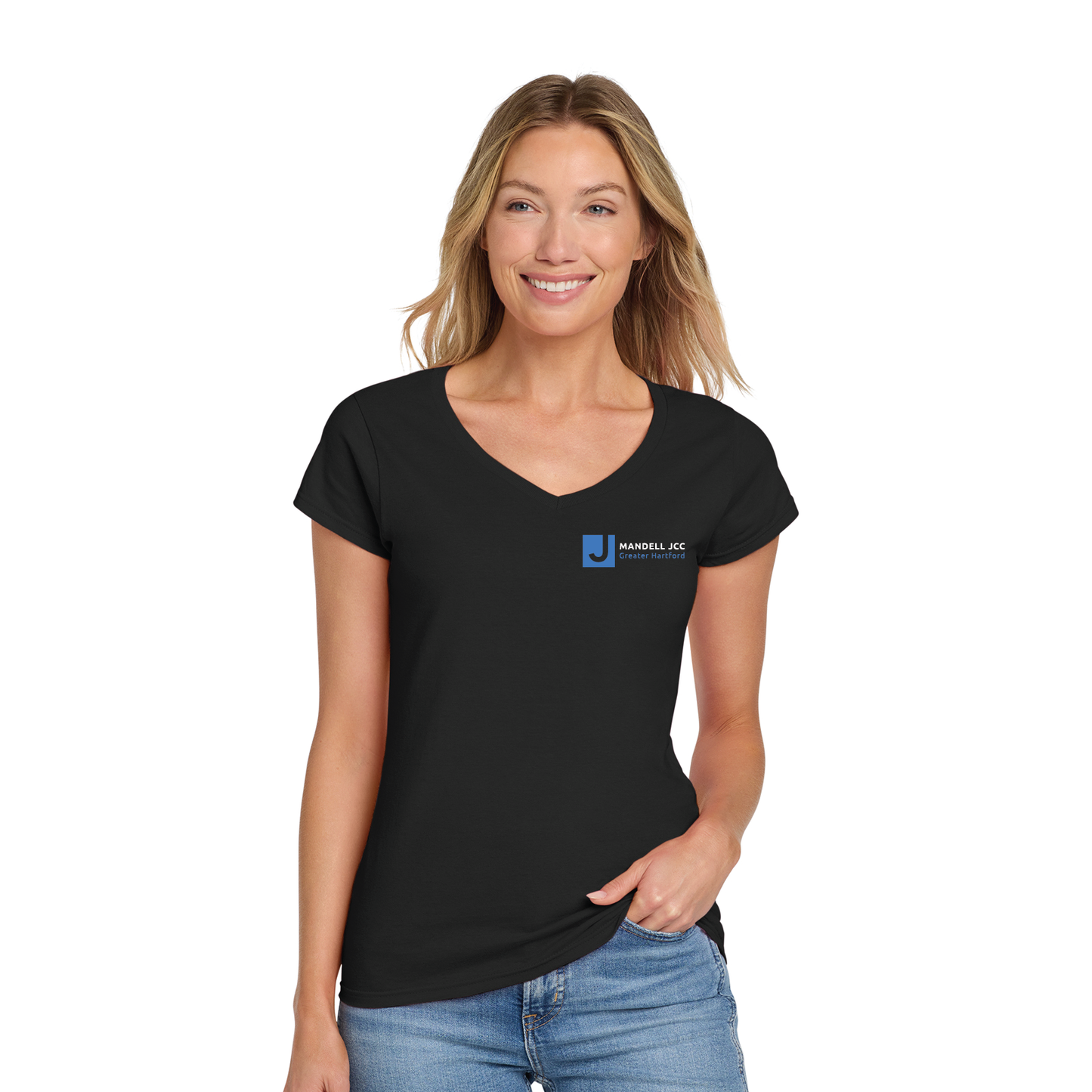 Mandell JCC: Gildan Softstyle® Women's Fit V-Neck T-Shirt. 64V00L