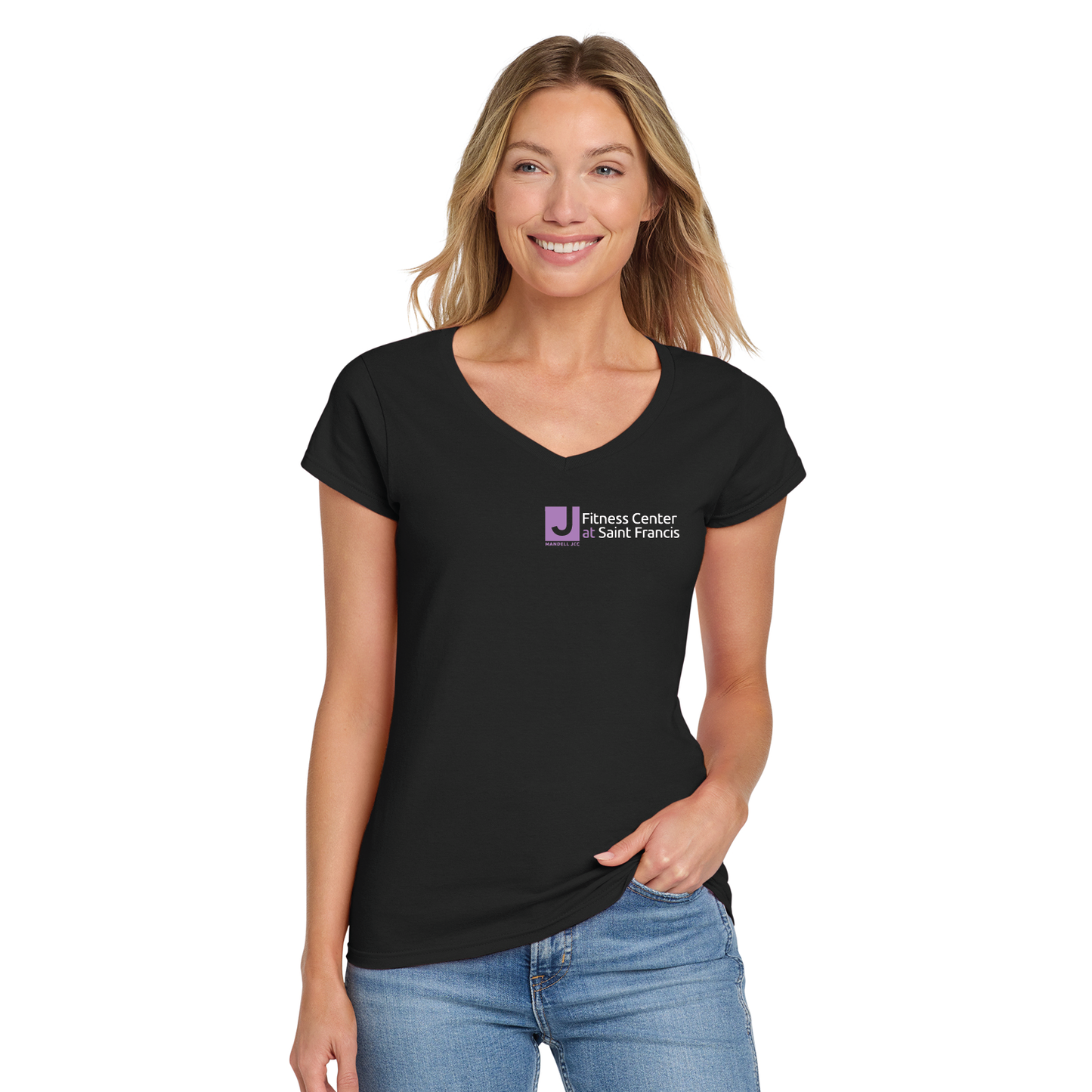 Mandell JCC Fitness Center: Gildan Softstyle® Women's Fit V-Neck T-Shirt. 64V00L