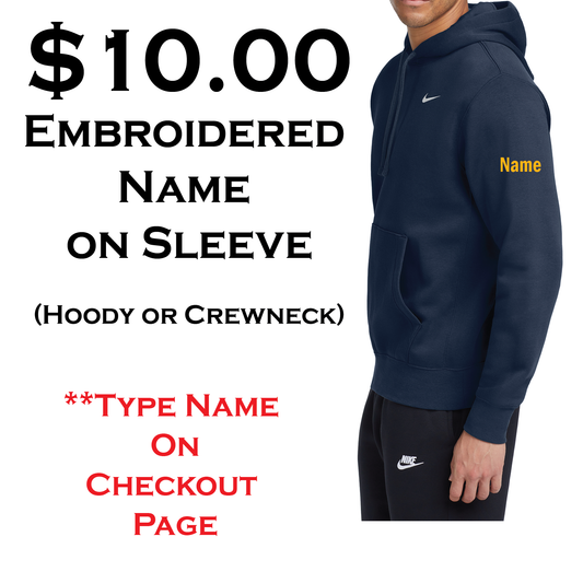 $10 Embroidered Name on Sleeve