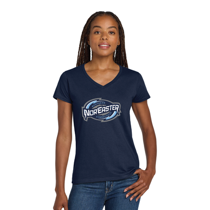 Noreaster Hockey: Women's V Neck Cotton T Shirt 5V00L