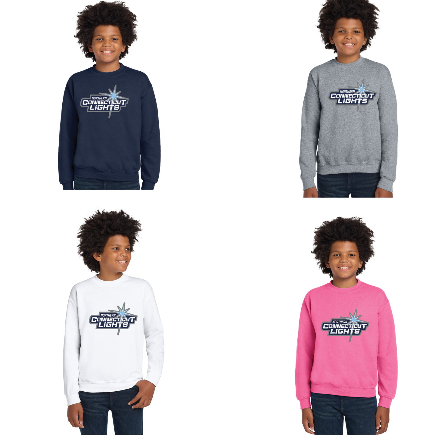 Northern Lights Hockey: Youth & Adult Crewneck Sweatshirt 18000