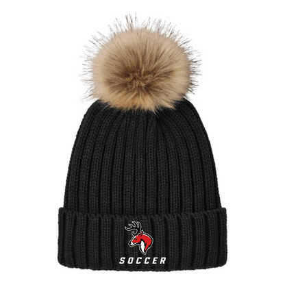 Northwestern Soccer: C990 Port Authority Faux Fur Pom Beanie