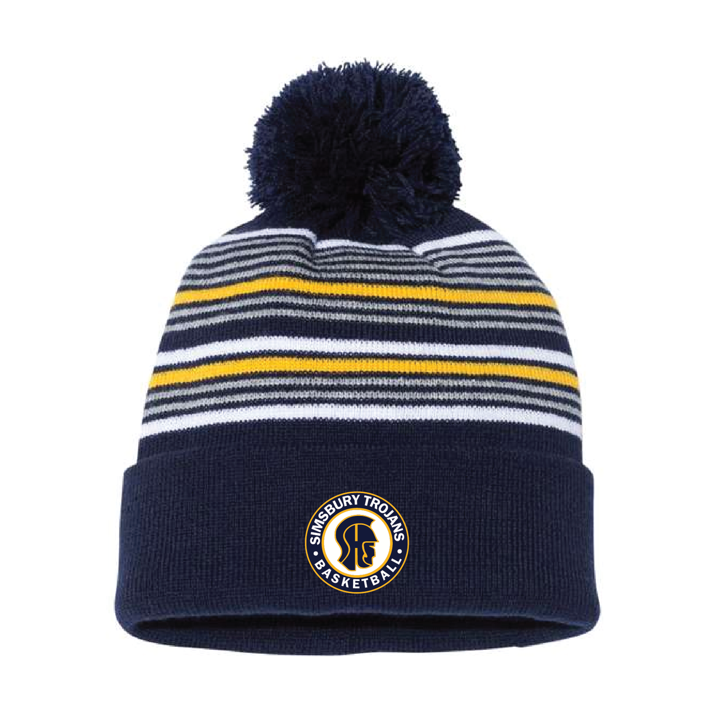 SHS Basketball: SP60 Sportsman Striped Pom Beanie