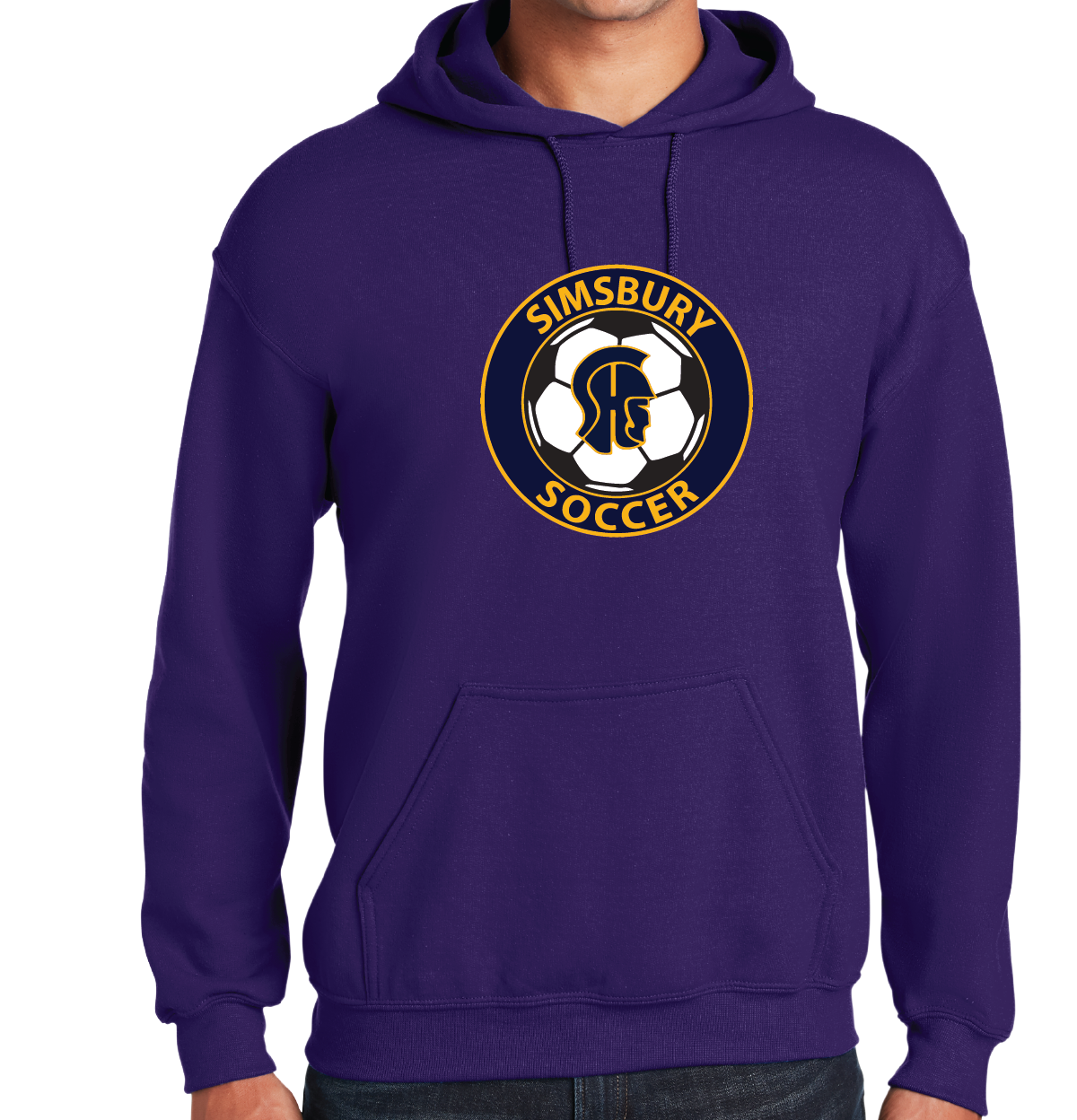 Hooded Sweatshirt Gildan 50/50:  SHS Soccer Full Front Logo