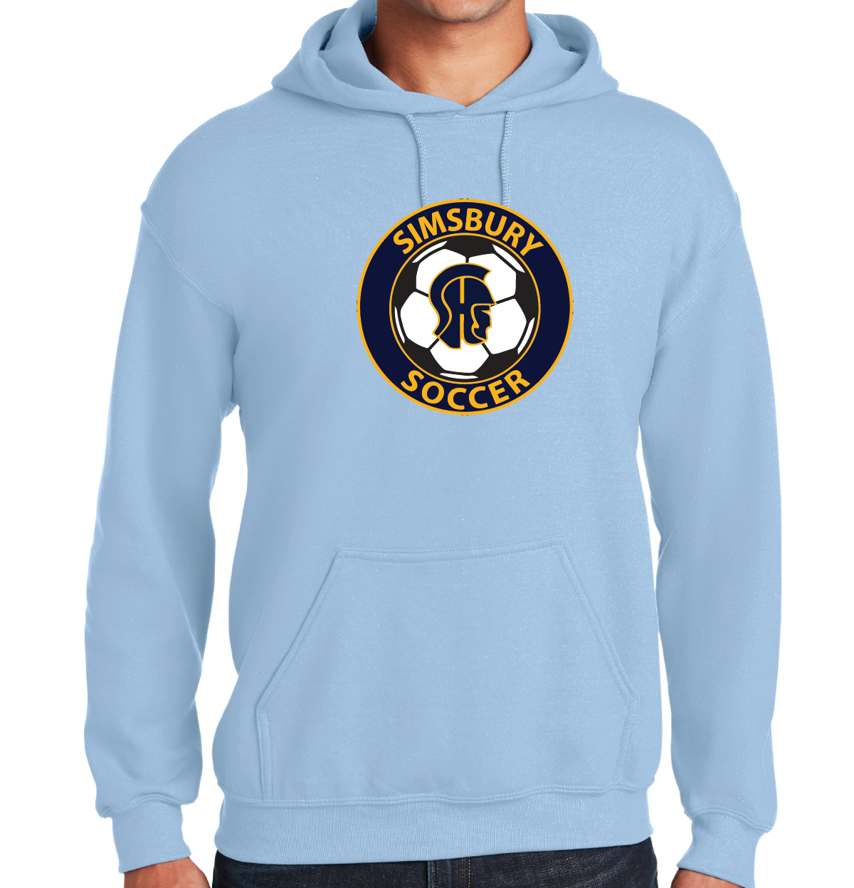 Hooded Sweatshirt Gildan 50/50:  SHS Soccer Full Front Logo