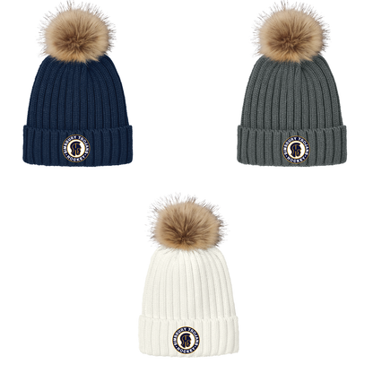 SHS Trojans Hockey: Faux Fur Pom Beanie. C990