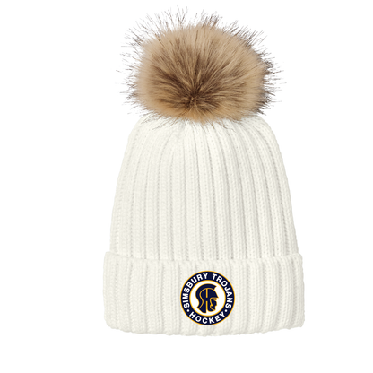 SHS Trojans Hockey: Faux Fur Pom Beanie. C990