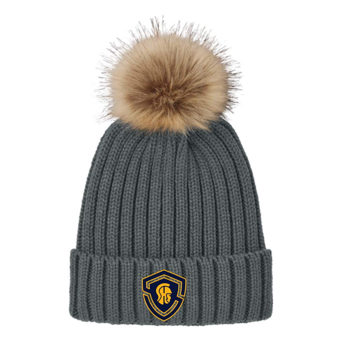 SHS Football: C990 Faux Fur Pom Beanie