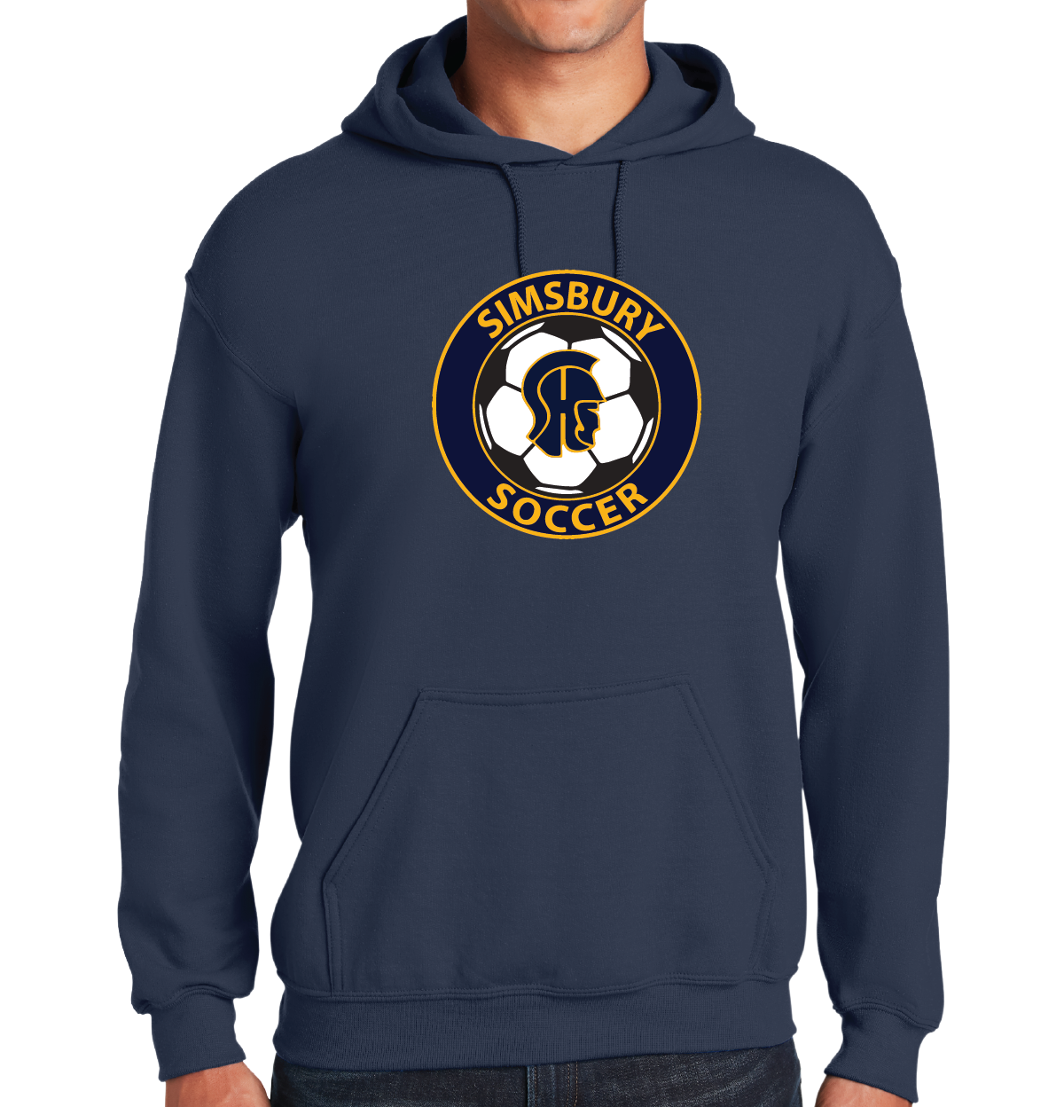 Hooded Sweatshirt Gildan 50/50:  SHS Soccer Full Front Logo