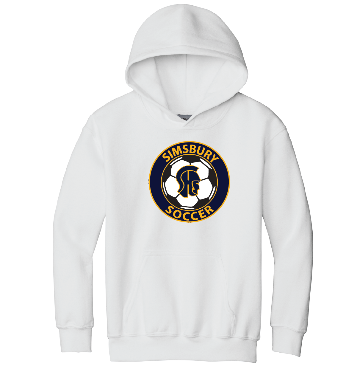 Hooded Sweatshirt Gildan 50/50:  SHS Soccer Full Front Logo