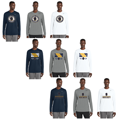 SHS Trojans Hockey: Nike Team rLegend Long Sleeve Tee. NKHQ4550 (Choose Logo)