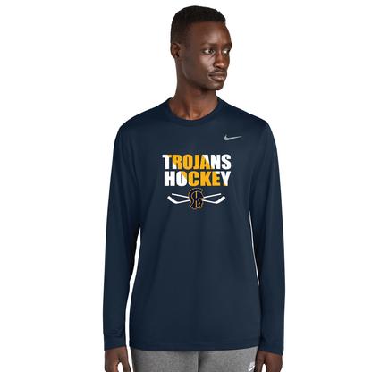 SHS Trojans Hockey: Nike Team rLegend Long Sleeve Tee. NKHQ4550 (Choose Logo)