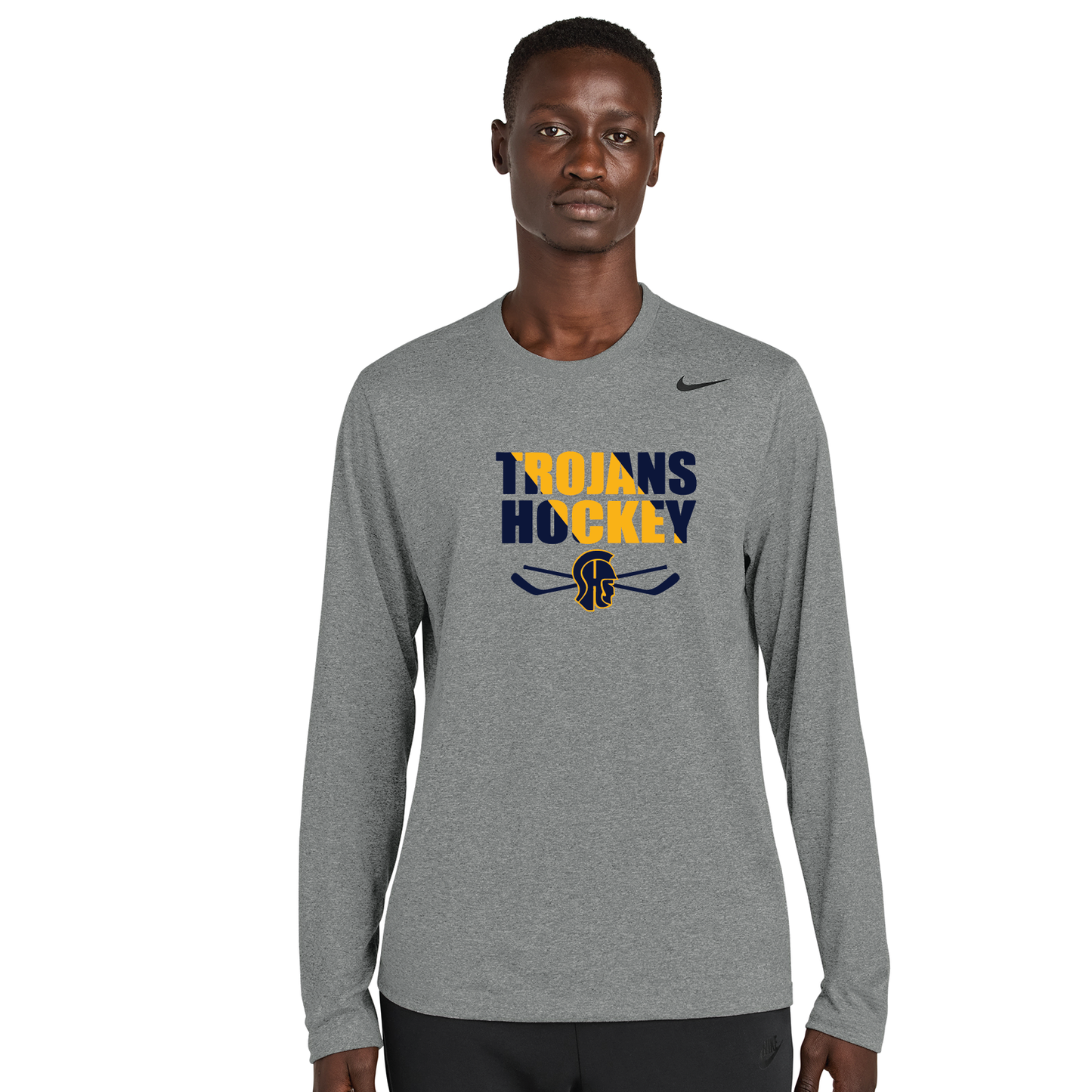 SHS Trojans Hockey: Nike Team rLegend Long Sleeve Tee. NKHQ4550 (Choose Logo)