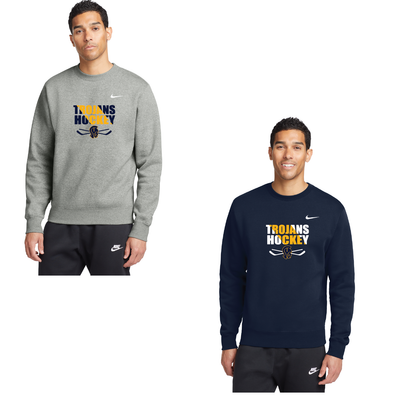 SHS Trojans Hockey: Nike Club Fleece Crew. CJ1614 (Choose Logo)
