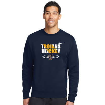 SHS Trojans Hockey: Nike Club Fleece Crew. CJ1614 (Choose Logo)