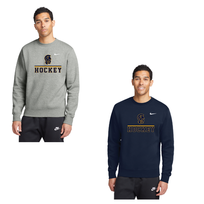 SHS Trojans Hockey: Nike Club Fleece Crew. CJ1614 (Choose Logo)