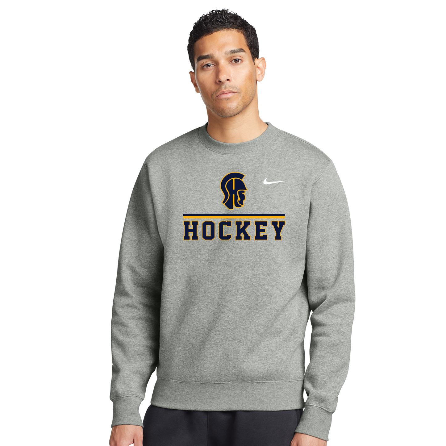SHS Trojans Hockey: Nike Club Fleece Crew. CJ1614 (Choose Logo)