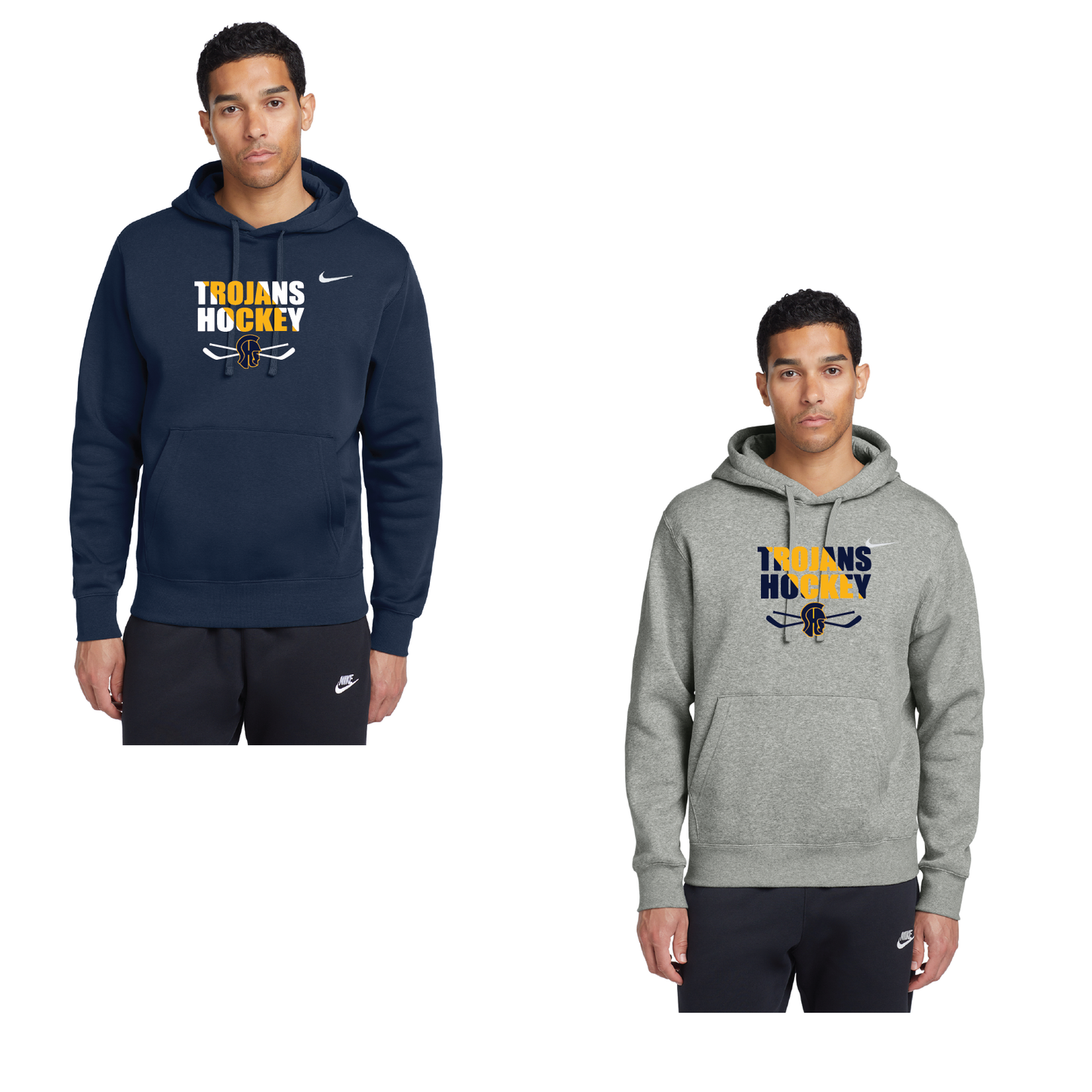 SHS Trojans Hockey: Nike Club Fleece Pullover Hoodie. CJ1611 (Choose Logo)