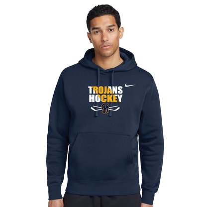 SHS Trojans Hockey: Nike Club Fleece Pullover Hoodie. CJ1611 (Choose Logo)