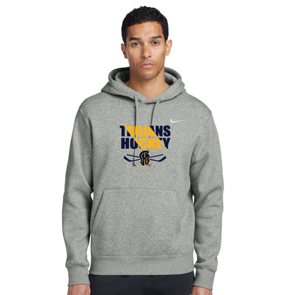 SHS Trojans Hockey: Nike Club Fleece Pullover Hoodie. CJ1611 (Choose Logo)