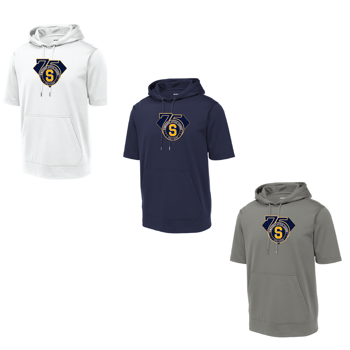 SLL: Sport-Tek Fleece Short Sleeve Hooded Pullover. ST251/ YST251 (Choose Logo Design)