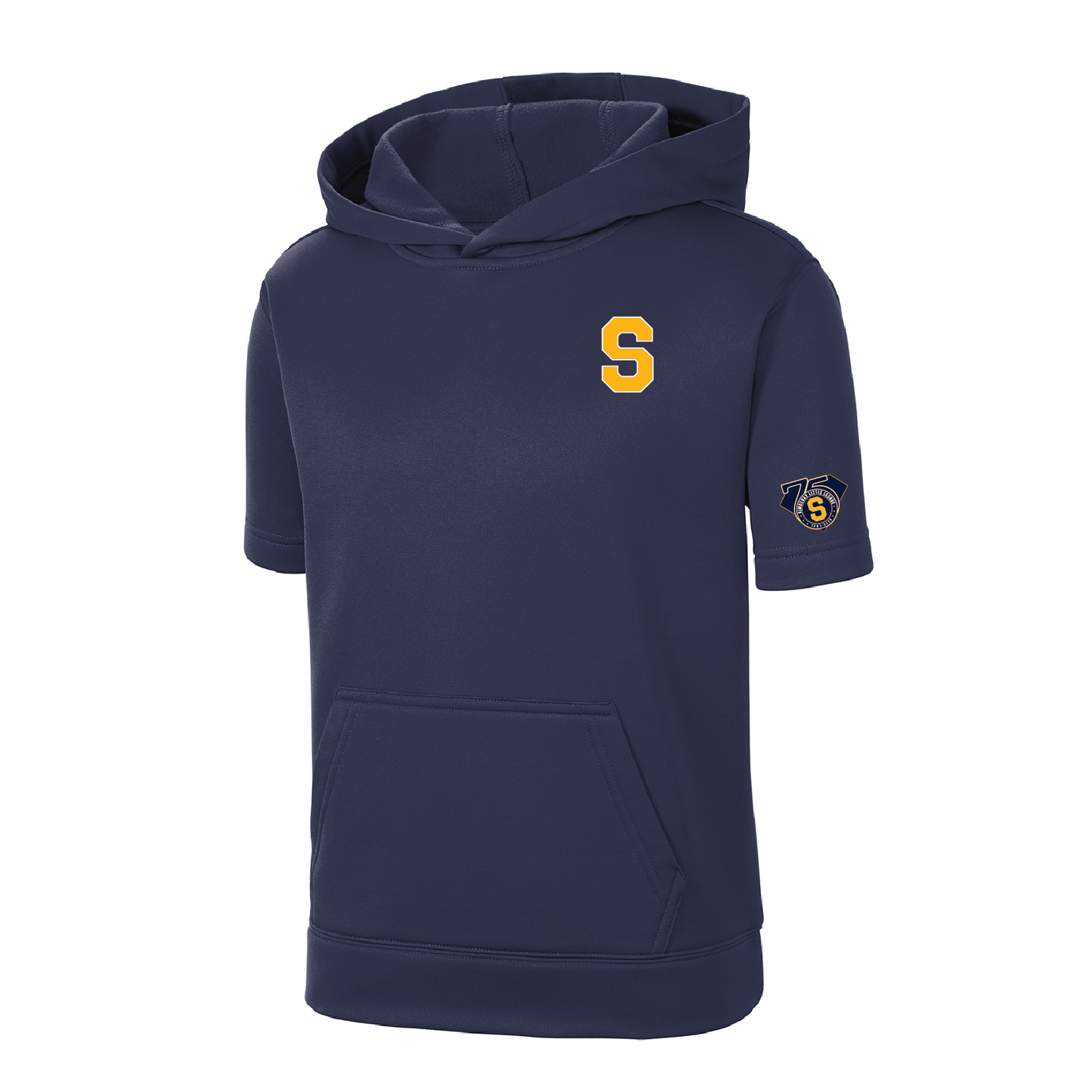 SLL: Sport-Tek Fleece Short Sleeve Hooded Pullover. ST251/ YST251 (Choose Logo Design)