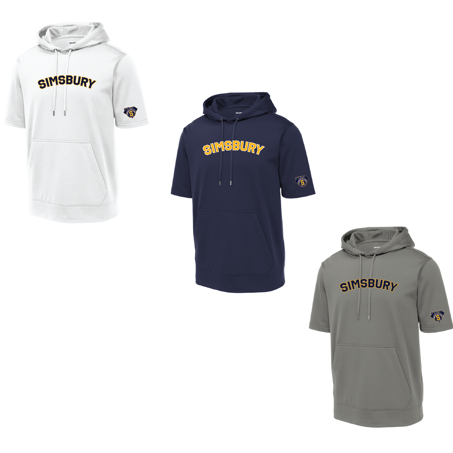 SLL: Sport-Tek Fleece Short Sleeve Hooded Pullover. ST251/ YST251 (Choose Logo Design)