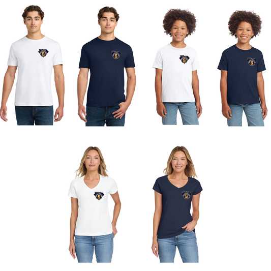 SLL 75th Anniv: Gildan Softstyle® T-Shirt. 64000 / 6400B / 64V00L: (75TH ANNIV. LEFT CHEST)