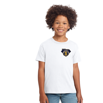 SLL 75th Anniv: Gildan Softstyle® T-Shirt. 64000 / 6400B / 64V00L: (75TH ANNIV. LEFT CHEST)