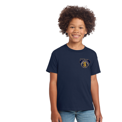 SLL 75th Anniv: Gildan Softstyle® T-Shirt. 64000 / 6400B / 64V00L: (75TH ANNIV. LEFT CHEST)