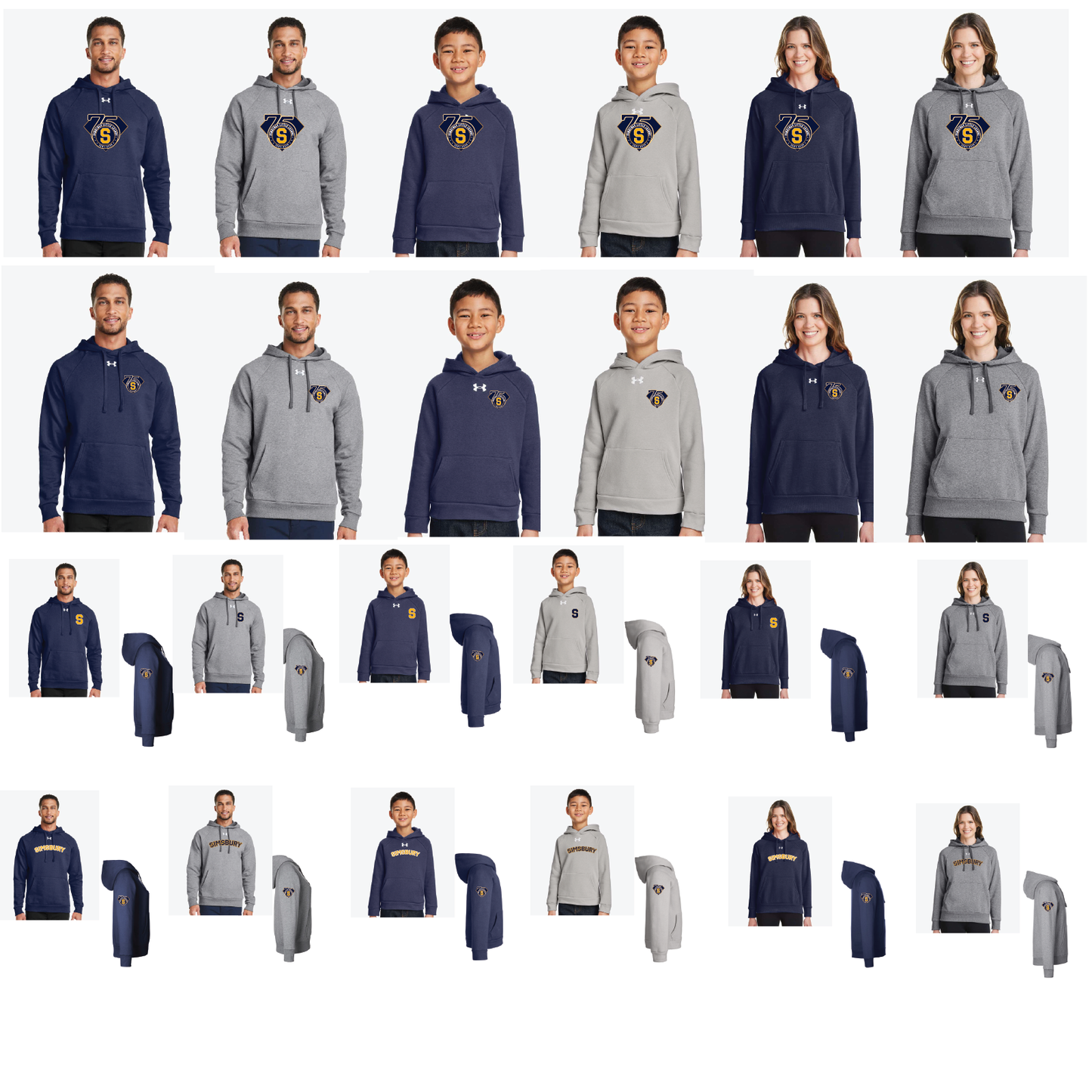 SLL: UA Rival Hoody 1379757/1379792 (Choose Logo Design)