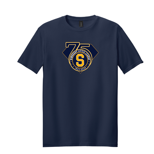 SLL: Gildan Softstyle® T-Shirt. 75TH ANNIV FULL FRONT