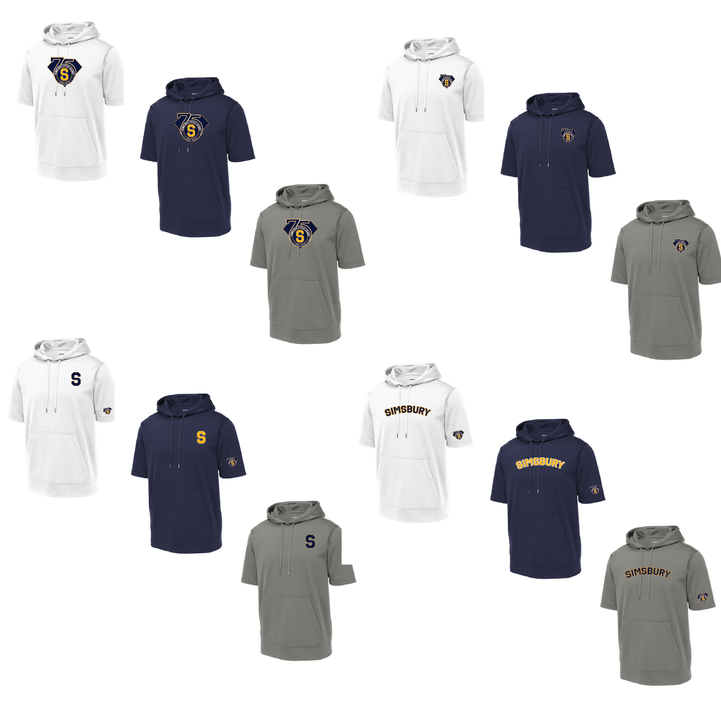 SLL: Sport-Tek Fleece Short Sleeve Hooded Pullover. ST251/ YST251 (Choose Logo Design)