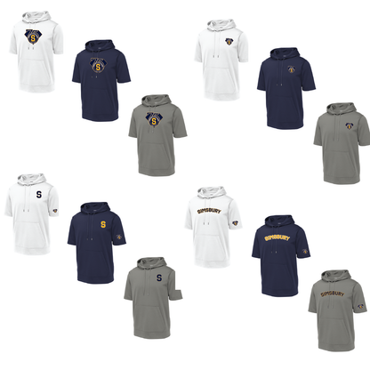 SLL: Sport-Tek Fleece Short Sleeve Hooded Pullover. ST251/ YST251 (Choose Logo Design)