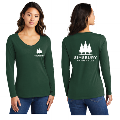 Simsbury Garden Club: Women's Long Sleeve V Neck T Shirt