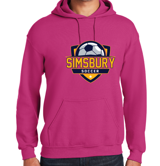 PINK Hooded Sweatshirt Gildan 50/50: Simsbury Soccer