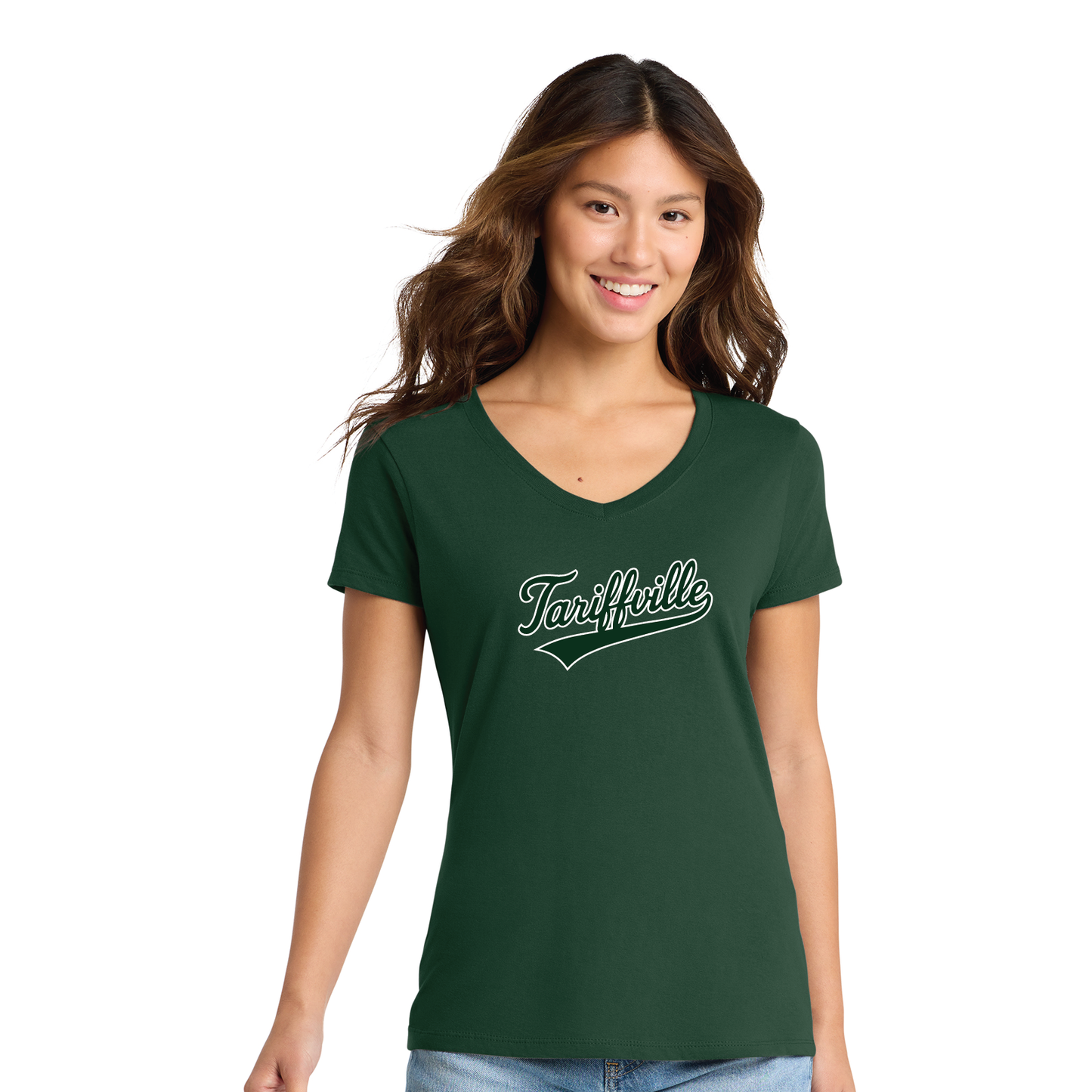 T-Ville Village Association: Soft Cotton V Neck Tee Women's