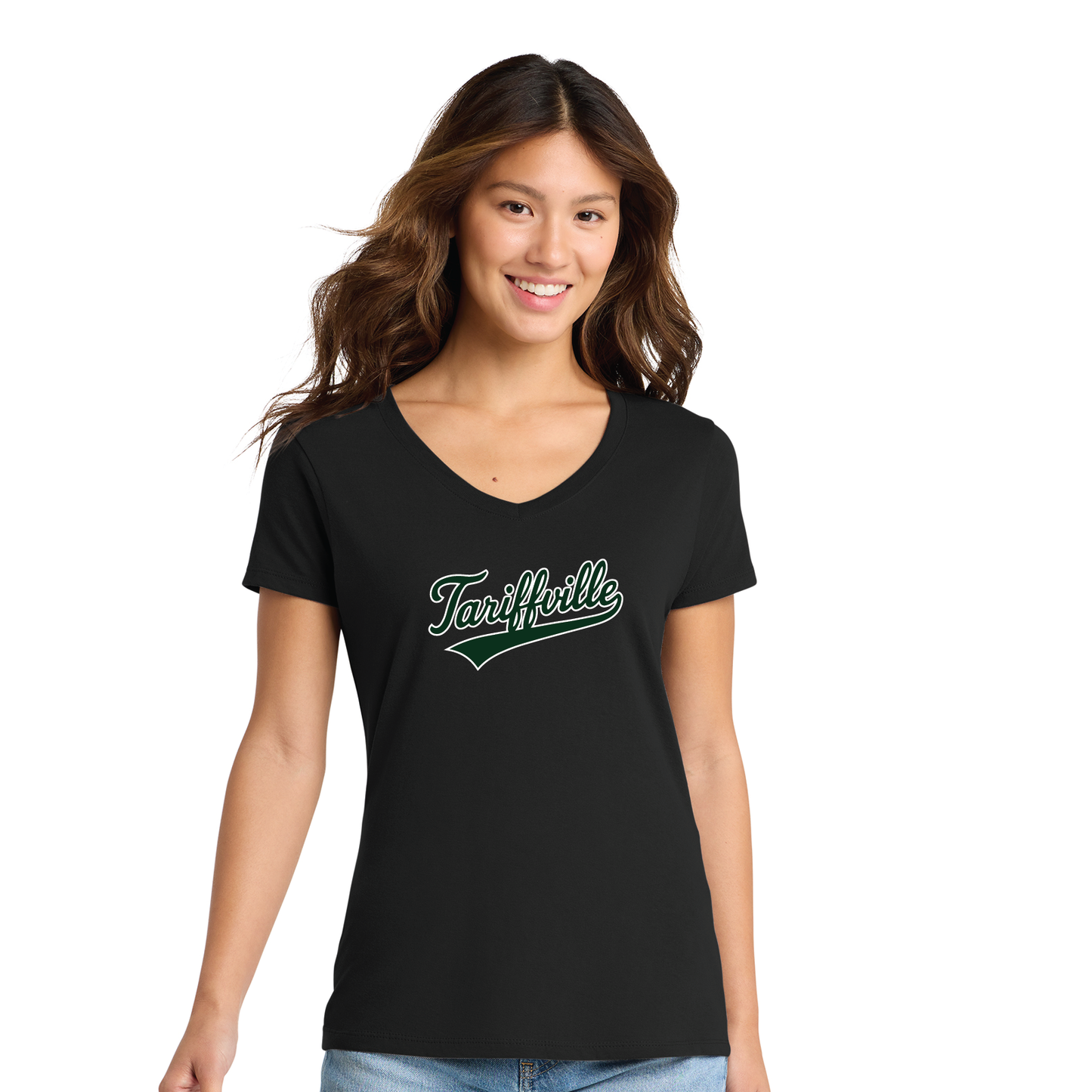 T-Ville Village Association: Soft Cotton V Neck Tee Women's