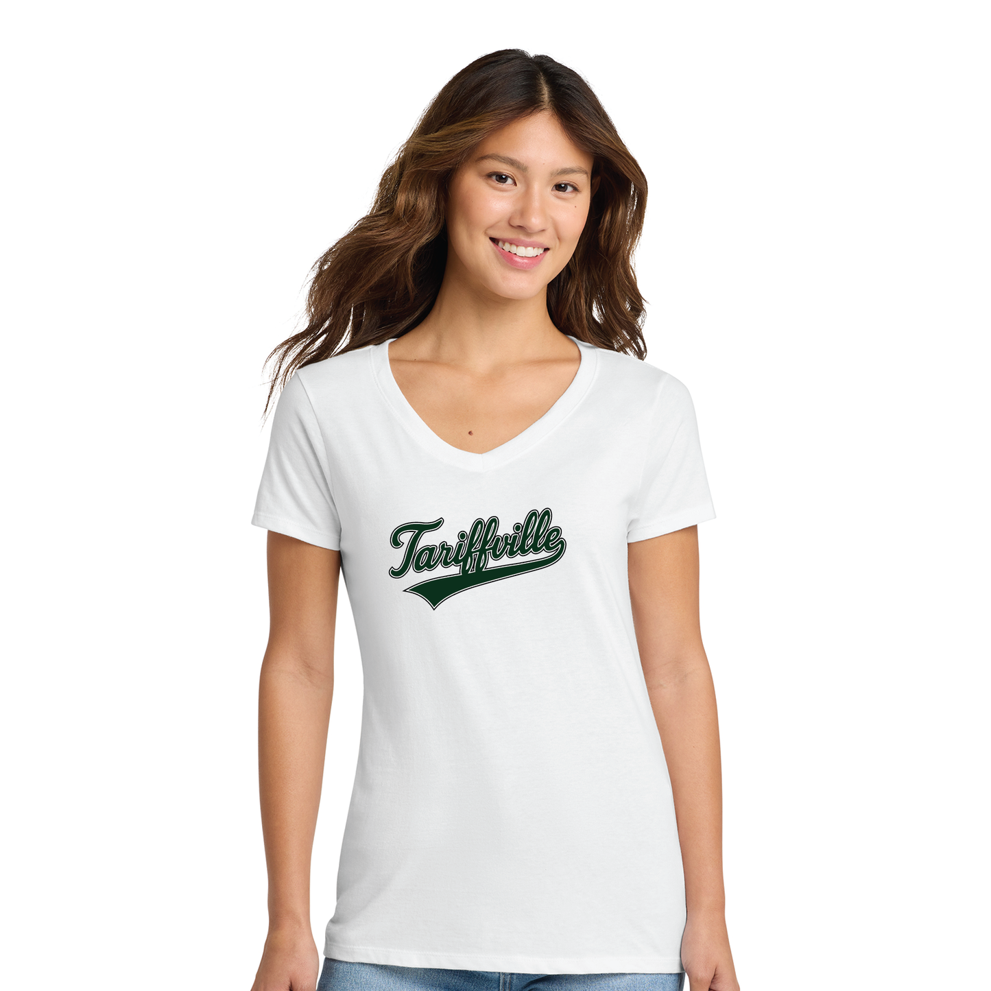 T-Ville Village Association: Soft Cotton V Neck Tee Women's