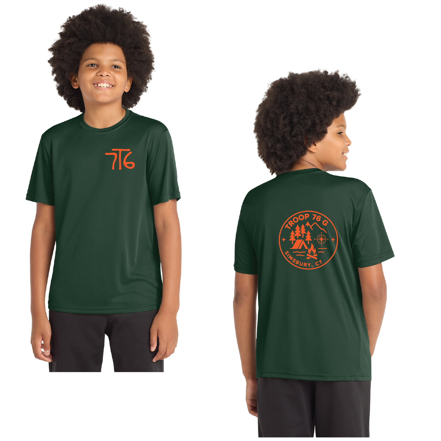 Troop 76 Girls: Performance T Shirt Youth YST350