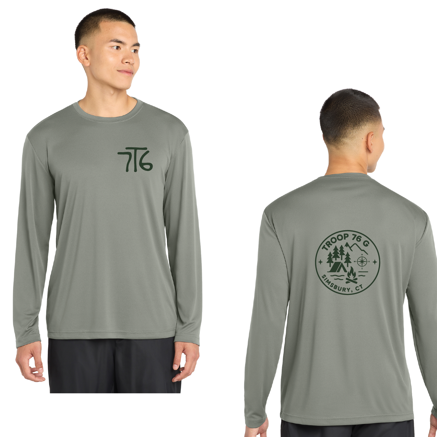 Troop 76 Girls: Performance Long Sleeve T Shirt Adult ST350LS