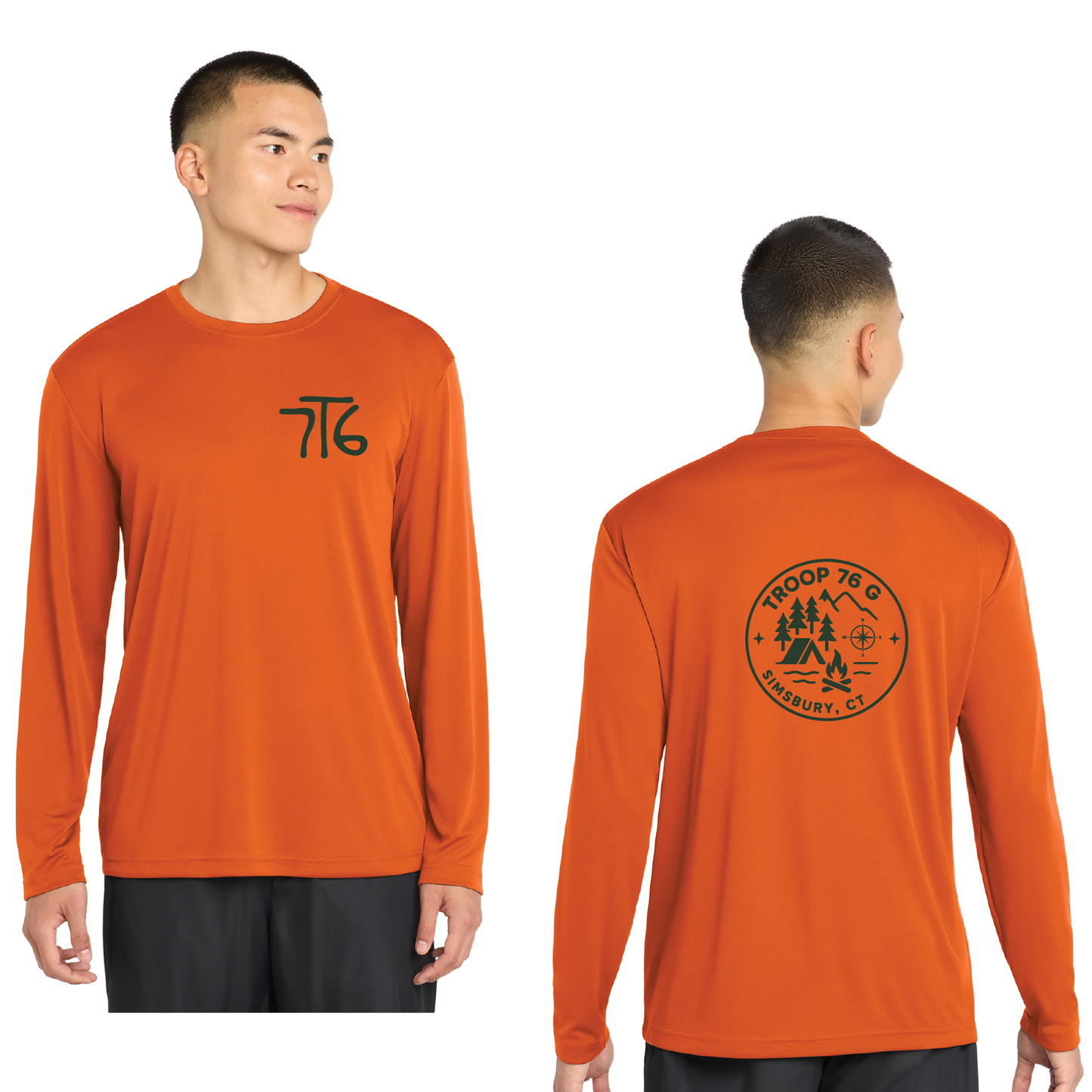 Troop 76 Girls: Performance Long Sleeve T Shirt Adult ST350LS