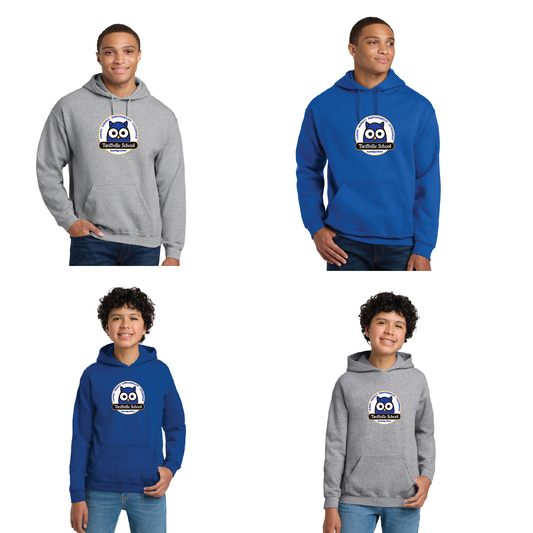 Tariffville School: Hooded Sweatshirt: Owl Logo Youth & Adult Sizes