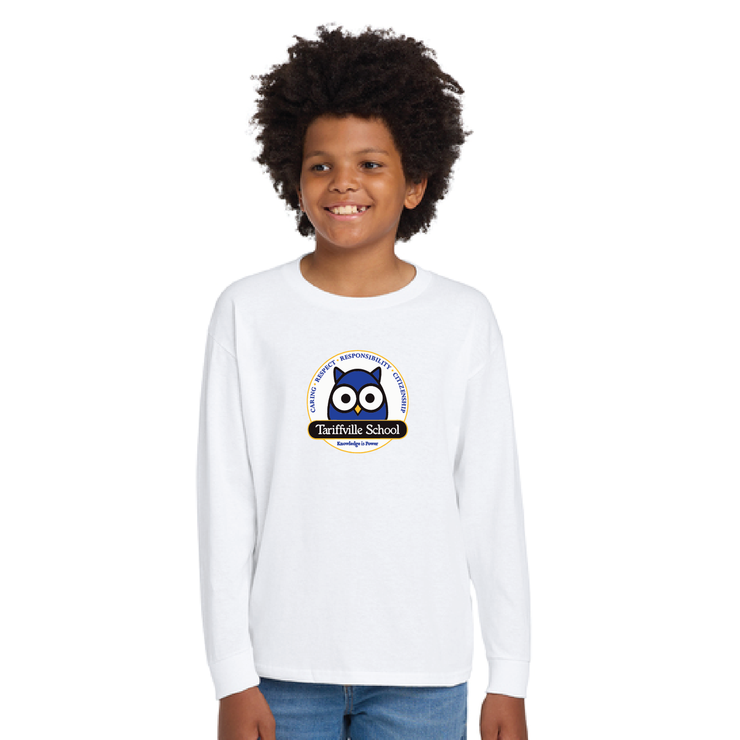 Tariffville School: Longsleeve T-Shirt Owl Logo Youth & Adult Sizes