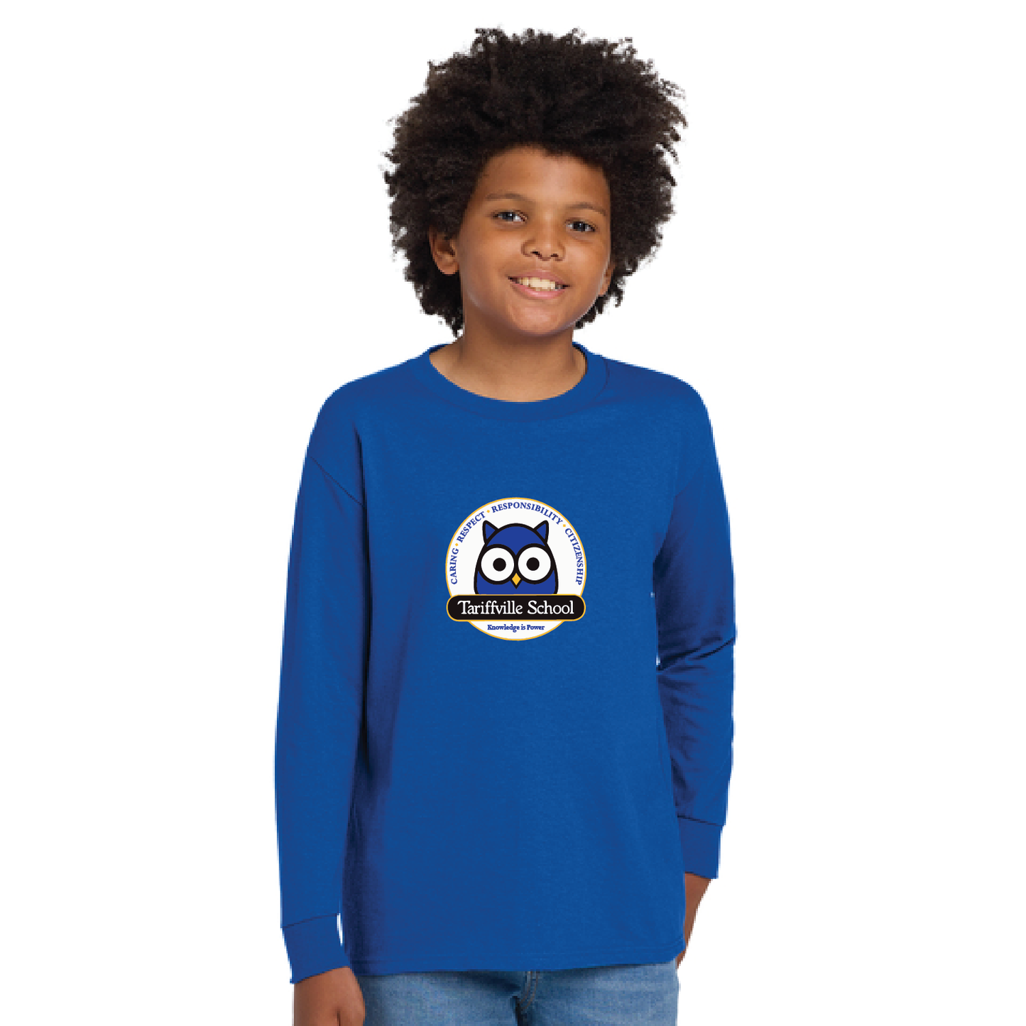 Tariffville School: Longsleeve T-Shirt Owl Logo Youth & Adult Sizes