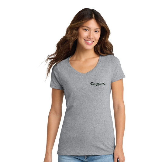 T-Ville Village Association: Soft Cotton V Neck Tee Women's (Embroidered Logo)