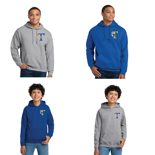 Tariffville School: Hooded Sweatshirt: T Logo Youth & Adult Sizes